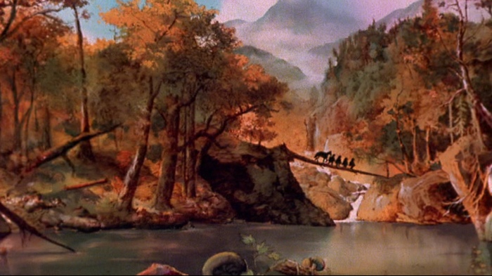 Backgrounds are exceptional throughout the film.