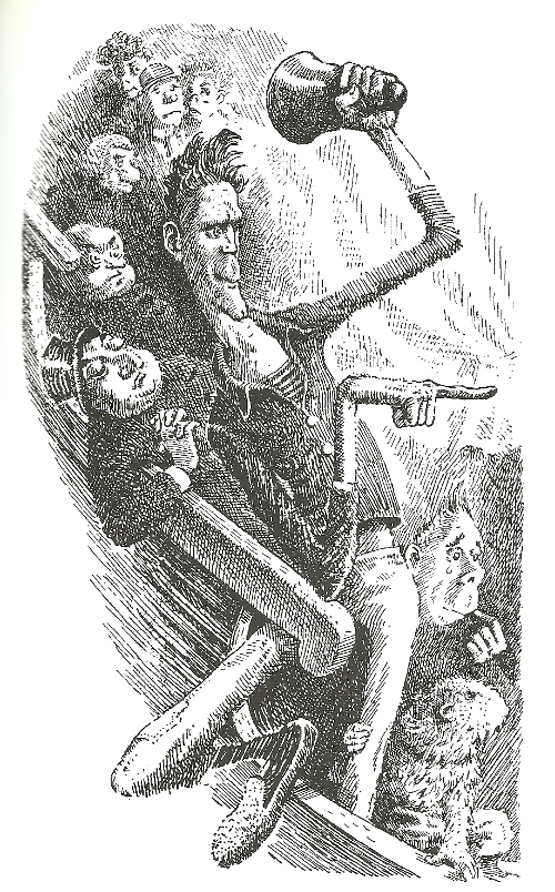 Mervyn Peake&rsquo;s illustration of the Bellman leading his crew